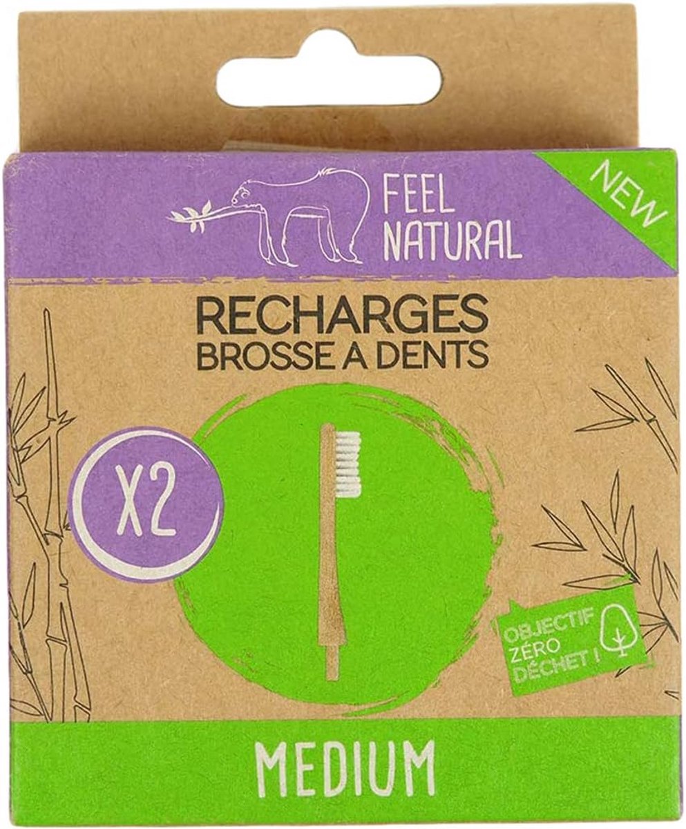 Bamboe Tandenborstel Navullingen Medium - 2 Stuks voor Zero Waste
