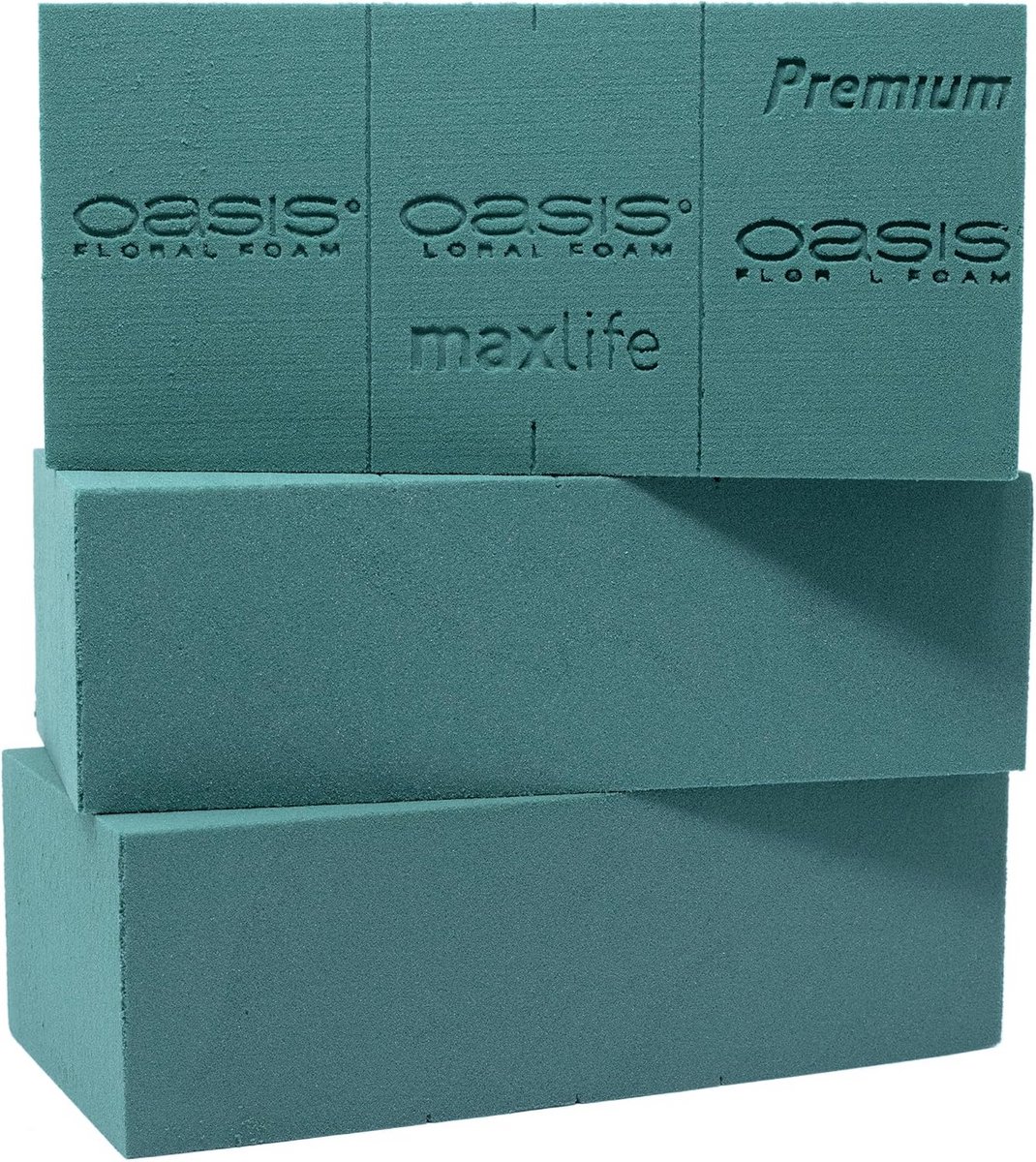 Premium insteekschuim voor bloemen met MaxLife-impregnering - 3-4 dagen vers, 23 x 11 x 7,5 cm, 3 stuks