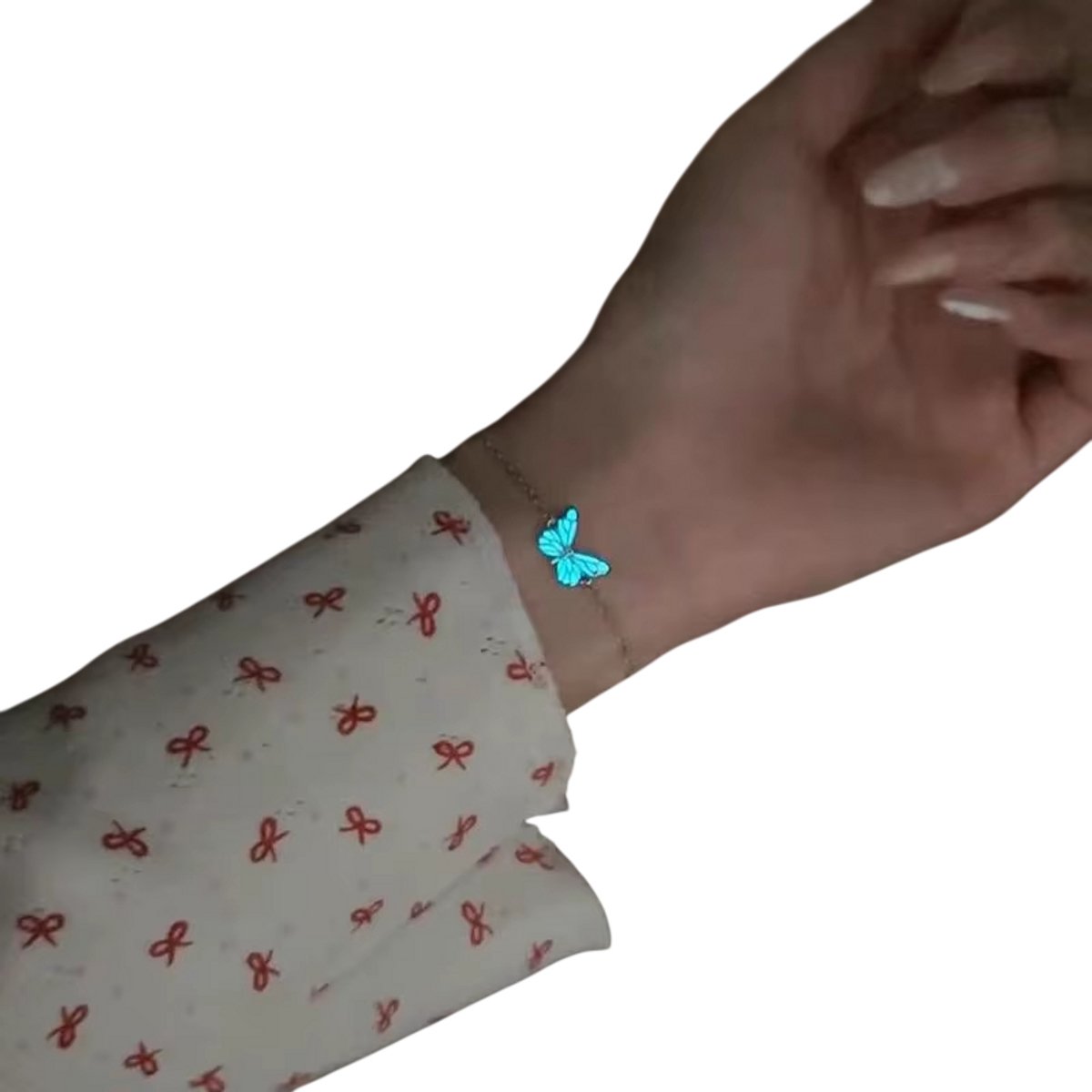 Lichtgevende Vlinder Armband voor Dames – Glow in the Dark Armband, Vintage Sieraad, Cadeau voor Kerst, Nieuwjaar & Feest