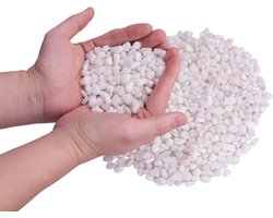 Natuurlijke Polished Kiezels - Decoratieve Grind voor Bloempot, Aquarium en Landschapsarchitectuur - 2,7 kg Wit