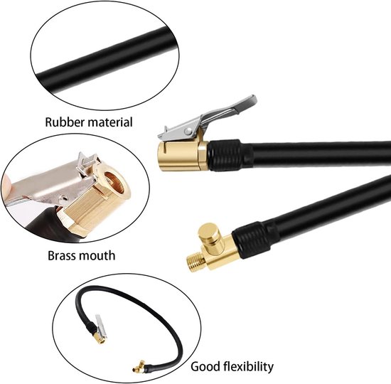 Ventielverlenging 30 cm voor Auto en Fiets - Bandenpompslang en Adapter voor Compressor — afbeelding 5