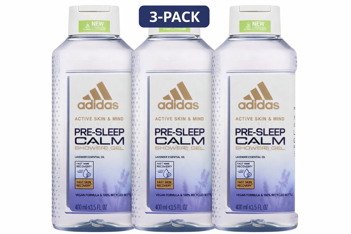 Adidas Douchegel Pre-Sleep Calm – 3-Pack – 3 × 250 ml – Ontspannend – Voor het slapengaan – Unisex