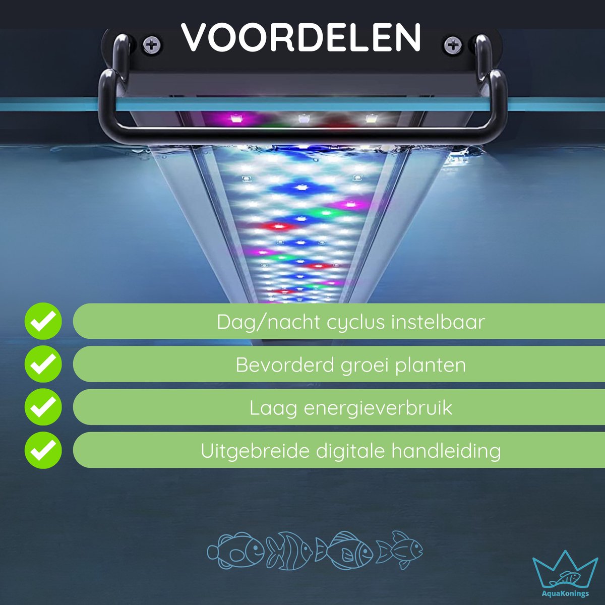AquaKonings LED aquariumlamp 90-105 cm, dimbaar met timer thumbnail 2