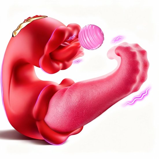 SF Toys – 3-in-1 Tong Lik Vibrator – Clitoris & G-spot Stimulator – 10 Standen –...
