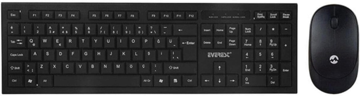 Draadloos Q Slim Toetsenbord en Muis Set - Zwart