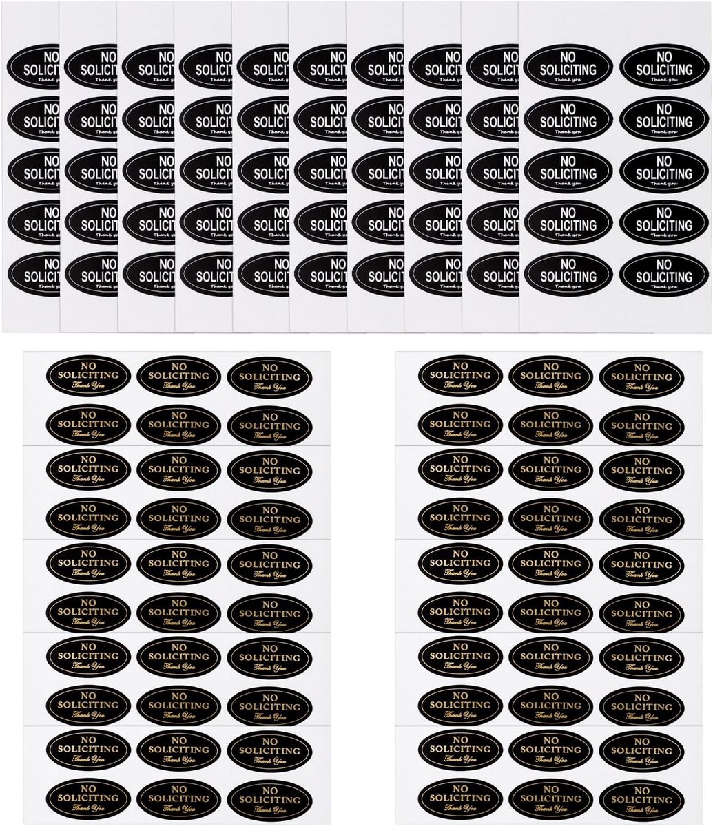 20 Stuks Waterdichte Geen Soliciting Stickers voor Thuis en Kantoor