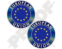EU Europese Unie Vlag Embleem Stickers 75mm (3 Inch) - Duurzame Vinyl Bumper Decals (Set van 2)
