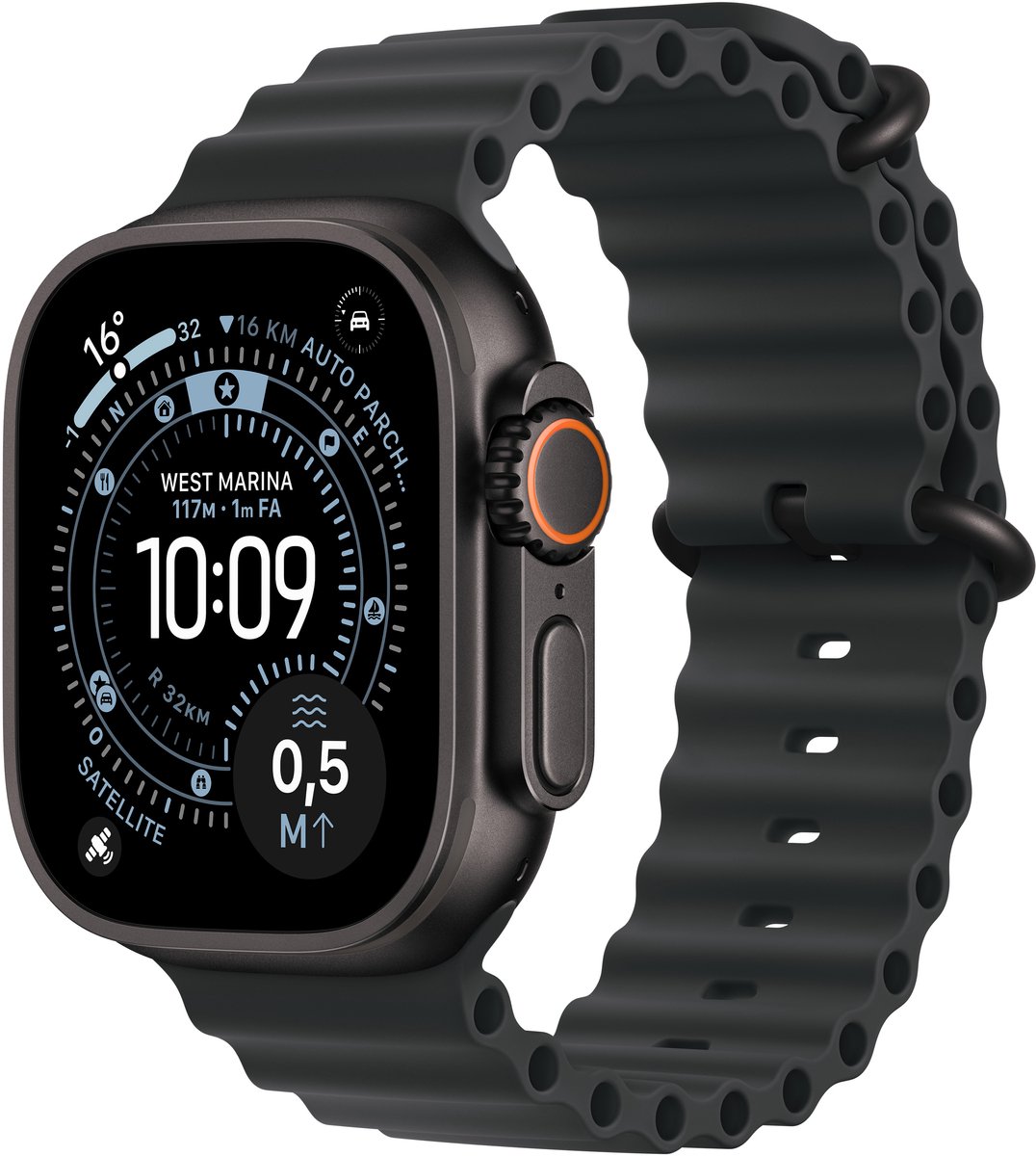 Apple Watch Ultra 3 Cellular 49mm Black Titanium Case with Black Ocean Band