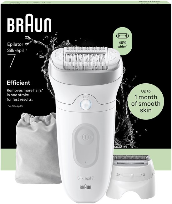 Braun Silk·épil 7 - Wet & Dry Epilator - 7-041 - Langdurig Gladde Huid - Inclusief Scheerkop en Trimkam - Zilver