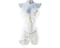 BamBella ® Sexy Cosplay Rollenspel kleding - Onesize - outfit dames Sex kitten kat pak wit