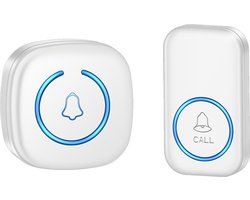 Draadloze Deurbel - Draadloos - Deur Bel - Deurbellen - Wireless doorbell - Met ontvanger - Noodoproepapparaat voor ouderen - wit