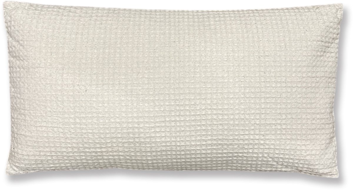 by Mooss - Sierkussen - Katoen - Wafelstructuur - Ivory - 60x30 cm - Hip - Trendy - Accesoires - Decoratie