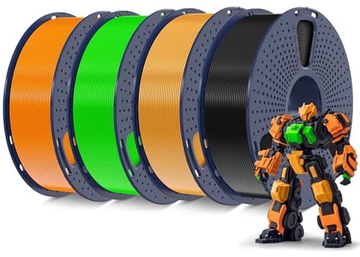 PLA+ Filament 1,75 mm voor 3D-printers - 4 kg - Hoge Taaiheid en Kleurenmix
