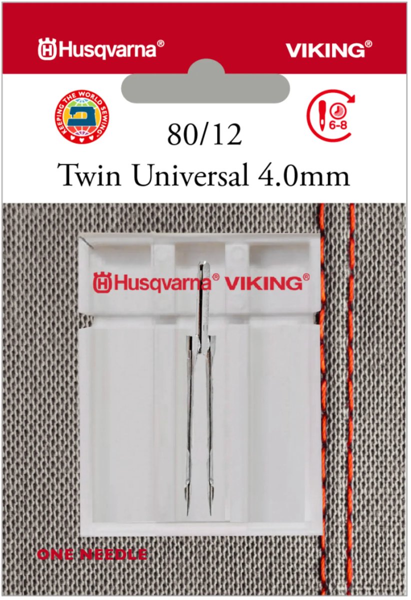 Husqvarna-Viking Tweelingnaald Universal / 80 / 4mm (1 stuk) Naalden