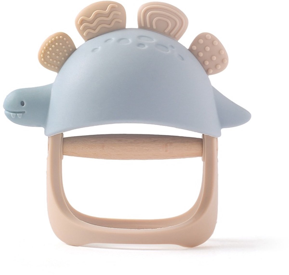 Siliconen Bijtring Baby – Dinosaurus – BPA-vrij – Met Handvat – Vanaf 3 Maanden Tandontwikkeling – Blauw