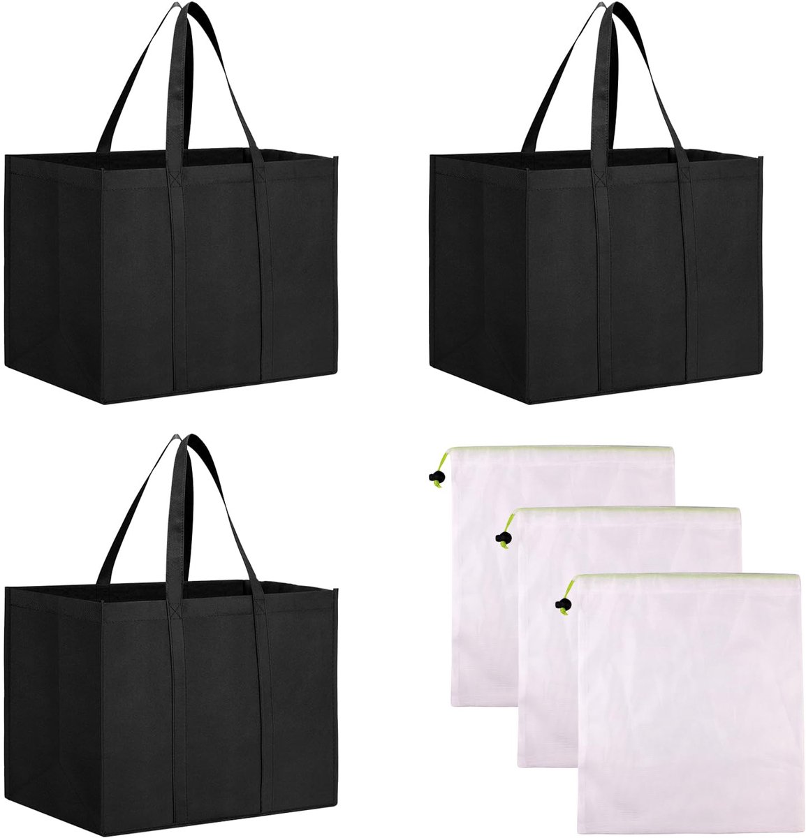 IMPERATORIS® Boodschappentas - Opvouwbare Tas - Herbruikbare Tasjes - Eco Shopper - Sterk en Lichtgewicht - 3 Stuks