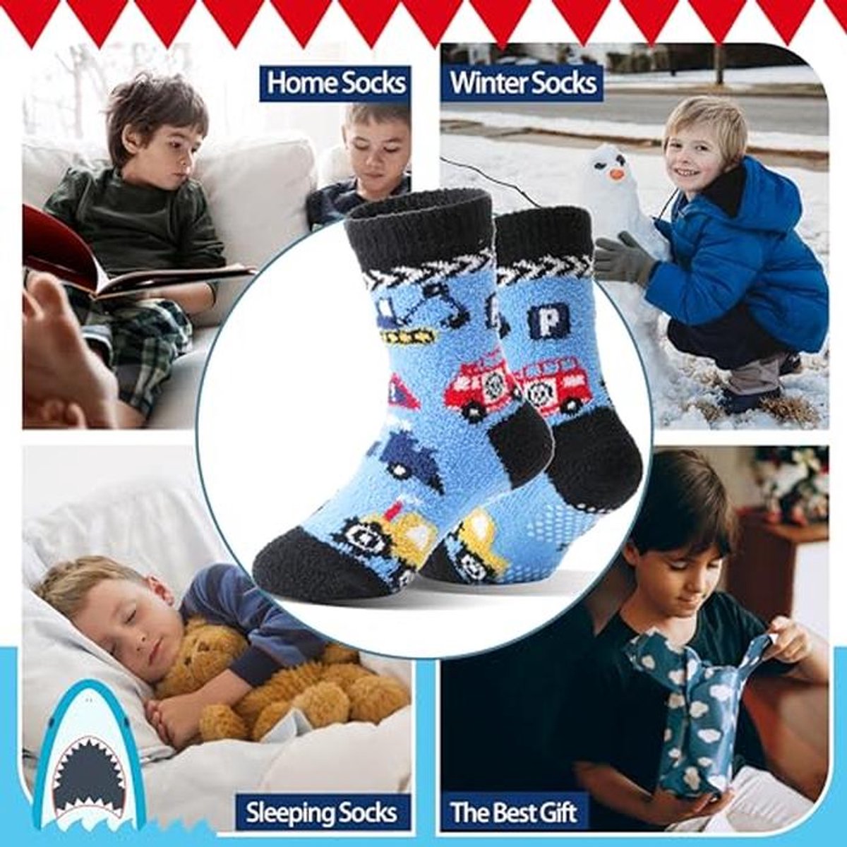 6 Pairs Kids Non-Slip Warm Socks - Cuddly and Thick for Winter — cadeau in Cadeau-ideeën - foto 3