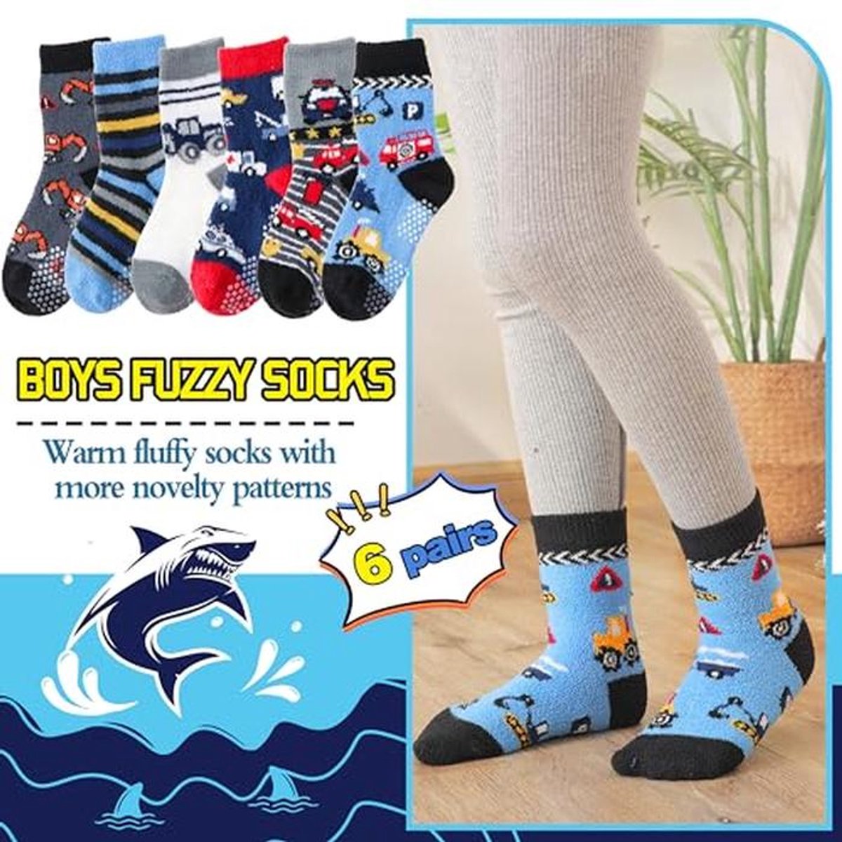 6 Pairs Kids Non-Slip Warm Socks - Cuddly and Thick for Winter — cadeau in Cadeau-ideeën - foto 4
