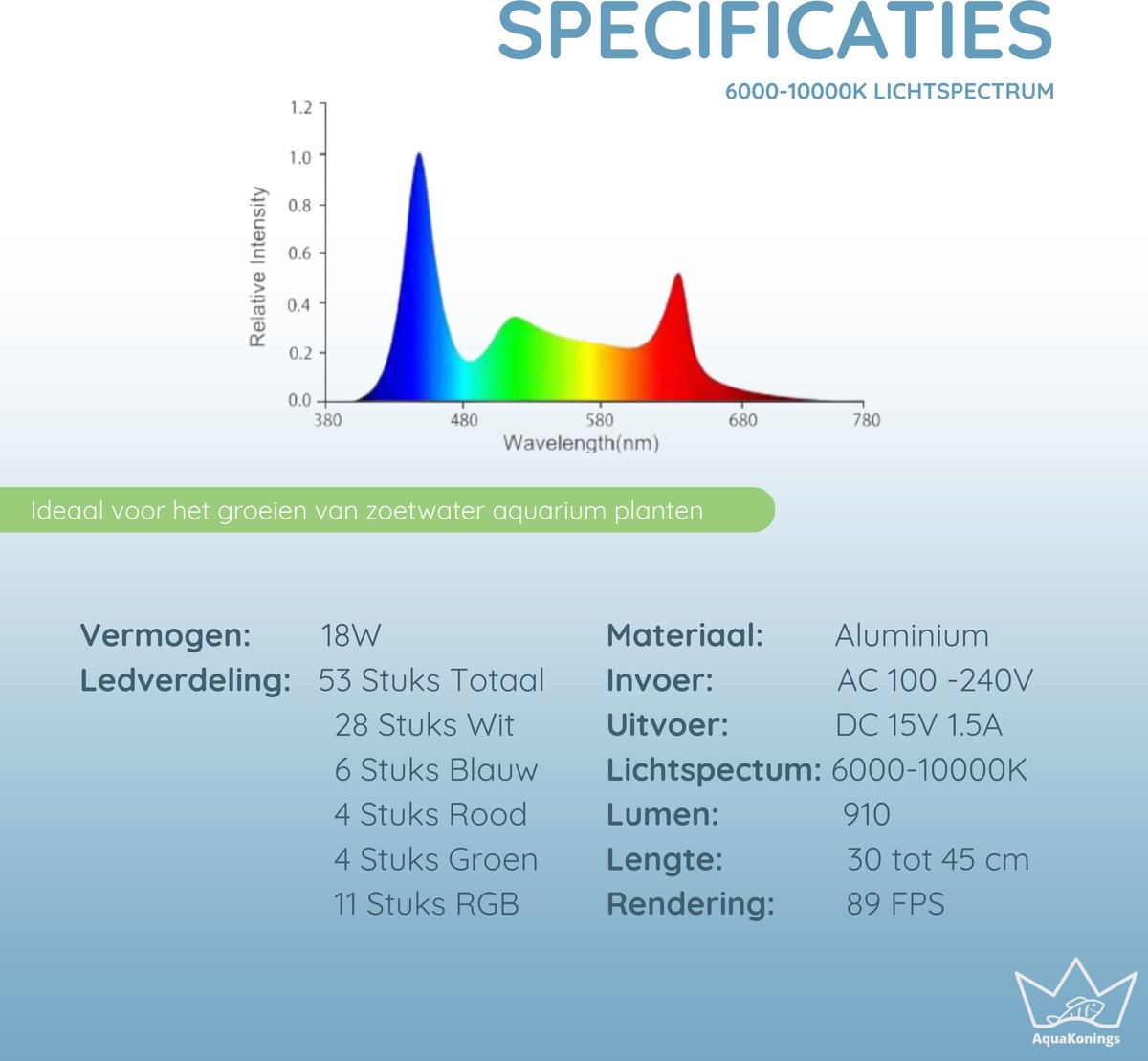 AquaKonings LED aquariumlamp 90-105 cm, dimbaar met timer thumbnail 5