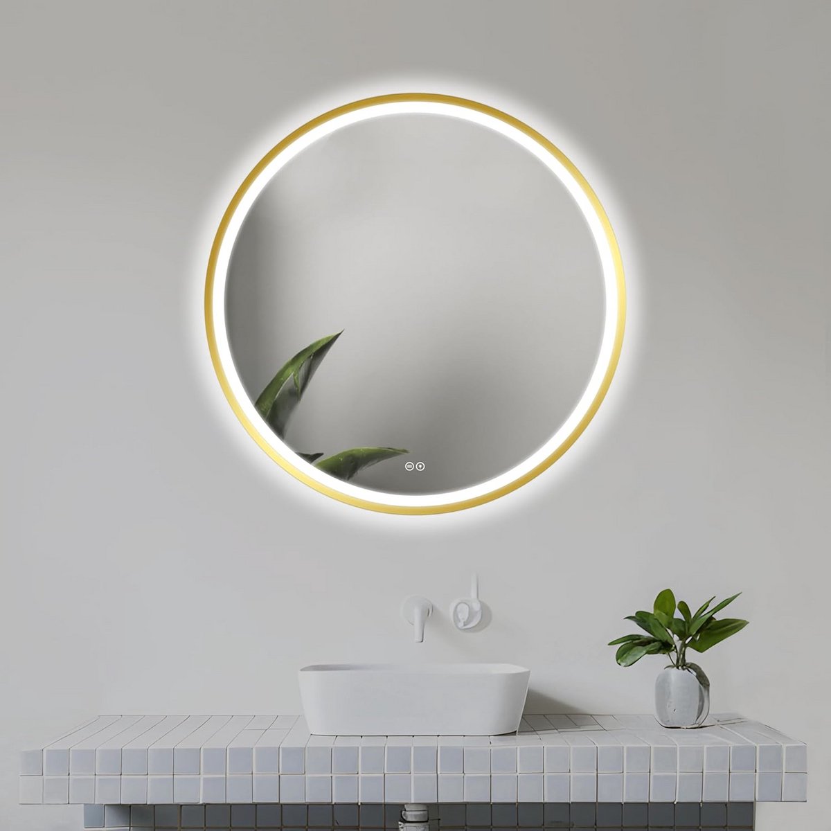 Ronde Badkamerspiegel 80 cm met LED Verlichting en Anti-Condens