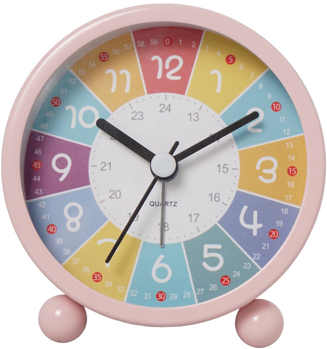 Digitale Kinderwekker - Kinderwekker Zonder Tikken - Analoge Wekker Voor Kinderen - Slaapwekker Met Nachtlampje, Kinderwekker Voor Beginners, Wekker Voor Meisjes En Jongens (Roze)