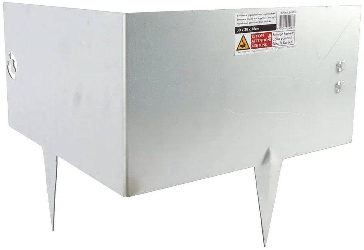 Talen Tools - Hoekborderrand - Verzinkt - Koppelbaar - 30 x 30 x 16 cm