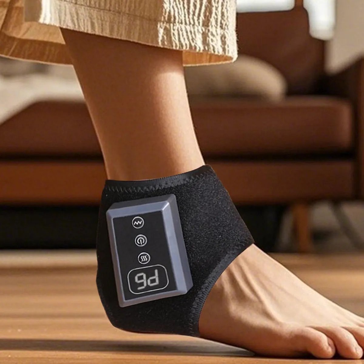 Voetmassage – Voet en enkel warmte en massage – Zwart – Oplaadbaar – 5 warmteniveaus 40-60°C – 5 massagemodi – Timer 15 min – USB Type-C – 1800 mAh – 8 W