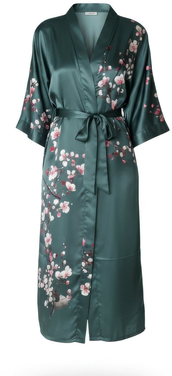 TA-HWA Japanse Kimono Dameskimono Blauw met Bloesem