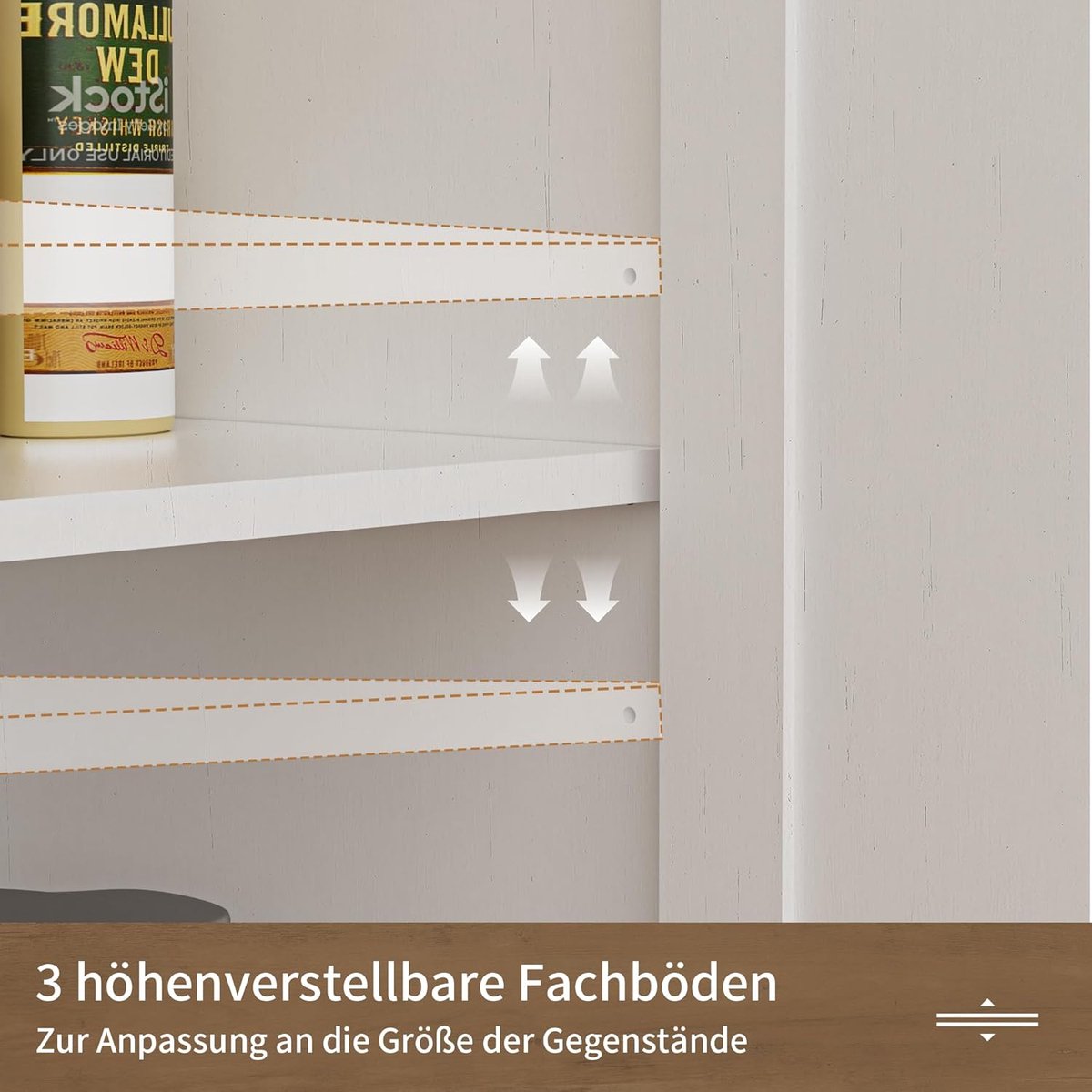 Sideboard Dressoir – Keukenkast met - 58x29x108 cm - Wit - – Keukenkast Laden Open Plank - Medahomestore