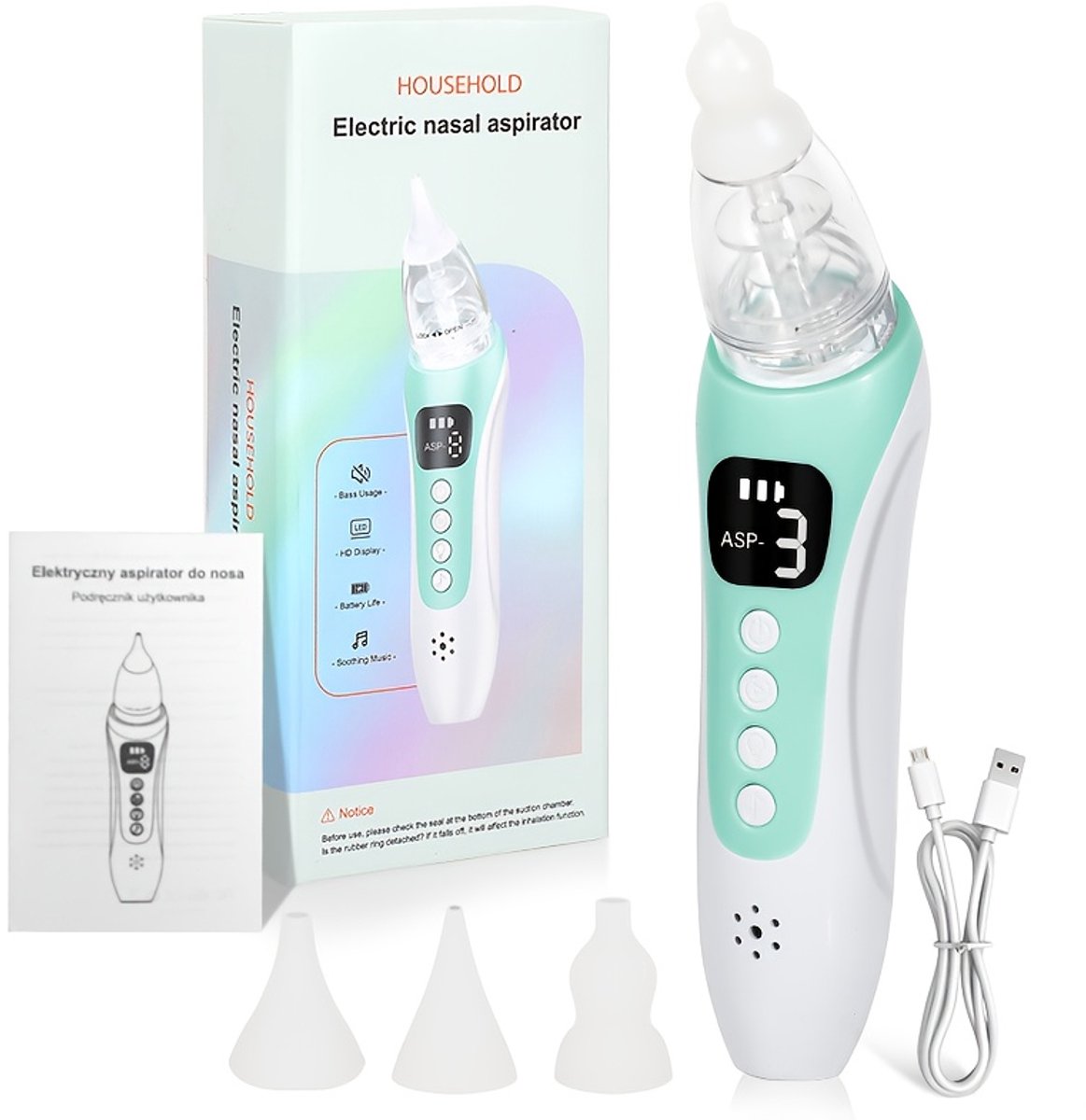 Livé® Neusreiniger – USB Oplaadbaar met 3 Snelheden & Koppen
