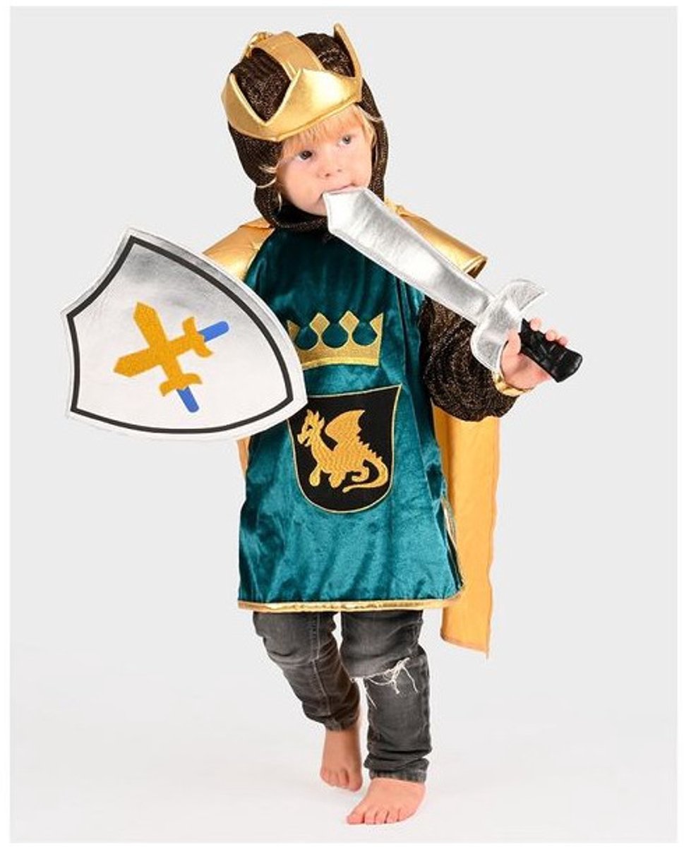 Den Goda Fen Verkleedkledij Riddershemd Drakenkoning met accessoires - 110/116cm - 4/6 jaar