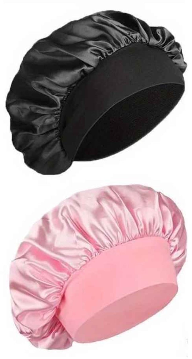 Bodybite - 2 Stuks - Satijnen Slaapmuts - Zijden Haarmuts - Anti-Frizz - Haarbescherming - (37cm) - SILKCROWN