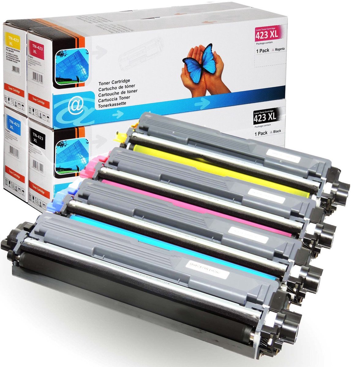 Huismerk Brother TN-423 Toners Multipack (zwart + Blauw + Geel + Rood) XL Capaciteit