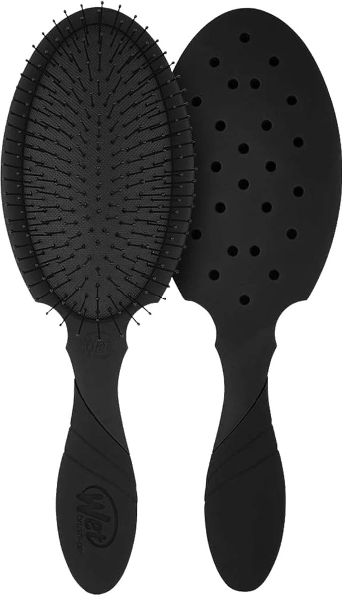 WetBrush PRO Detangler Borstel – Black – Professionele Ontwarrende Zwarte Haarborstel – Ultra Zachte IntelliFlex® Borstelharen – Voor Nat En Droog Haar – Vermindert Haarbreuk – Comfortgrip Handvat – Voor Elk Haartype – Ontwarring Zonder Beschadiging