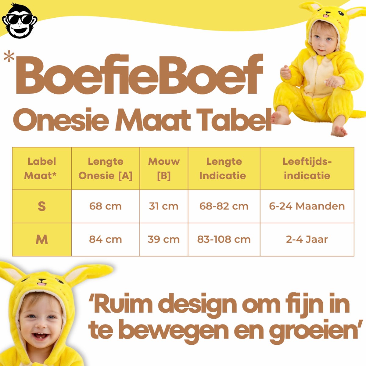 BoefieBoef Baby Onesie Pikachu - Peuter Pyjama Kinderen 6 maanden - 2 jaar – Muis Pika Geel – Verkleedkleding met Luierrits – Kerst Carnaval Dierenpak - , Kraamcadeau- Zacht Flanel - Romper - Boxpak - Jongens - Meisjes - Kruippak - Geel Muis — afbeelding 3