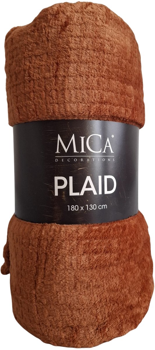 Mica Joanne Fleece Plaid 180x130 cm – Zacht Woondeken – Terra