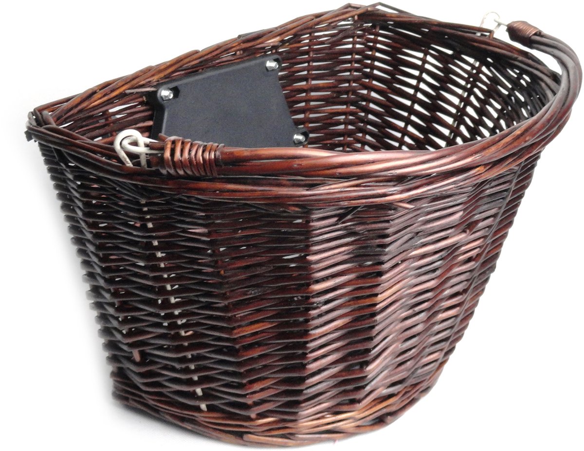 Bruine Rotan Fietsmand met Kliksysteem - 36x26x23 cm
