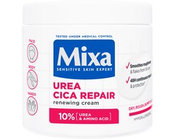 Mixa Urea Cica Repair+ Herstelondersteunende Crème – Droge en Ruwe huid - Gezicht, Lichaam en Handen - 400 ml