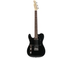 Linkshandige Elektrische Gitaar - 2 Single-Coils - Voor Beginners - Linde Body - Black - Classic Series