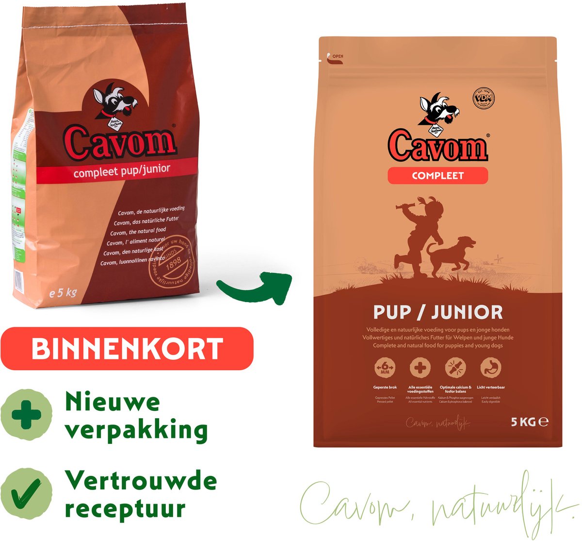 Cavom Compleet Pup/Junior hondenvoer 5 kg