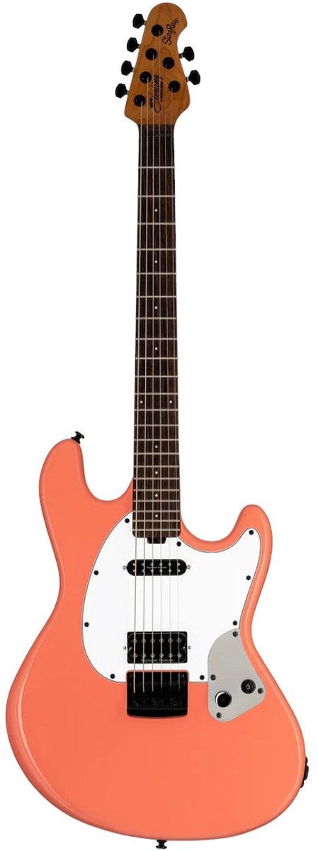 Sterling by Music Man Fluff Artist Series StingRay Rula Thumb Red elektrische gitaar