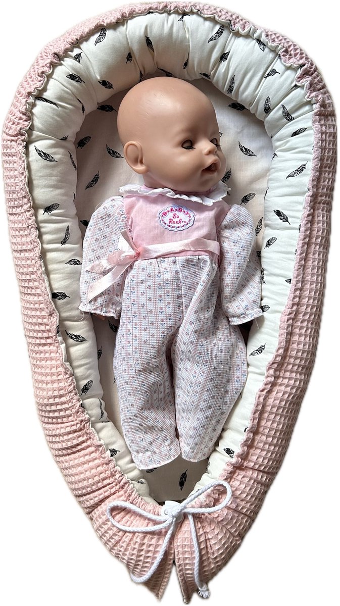 Julé Design poppen nestje roze / veren