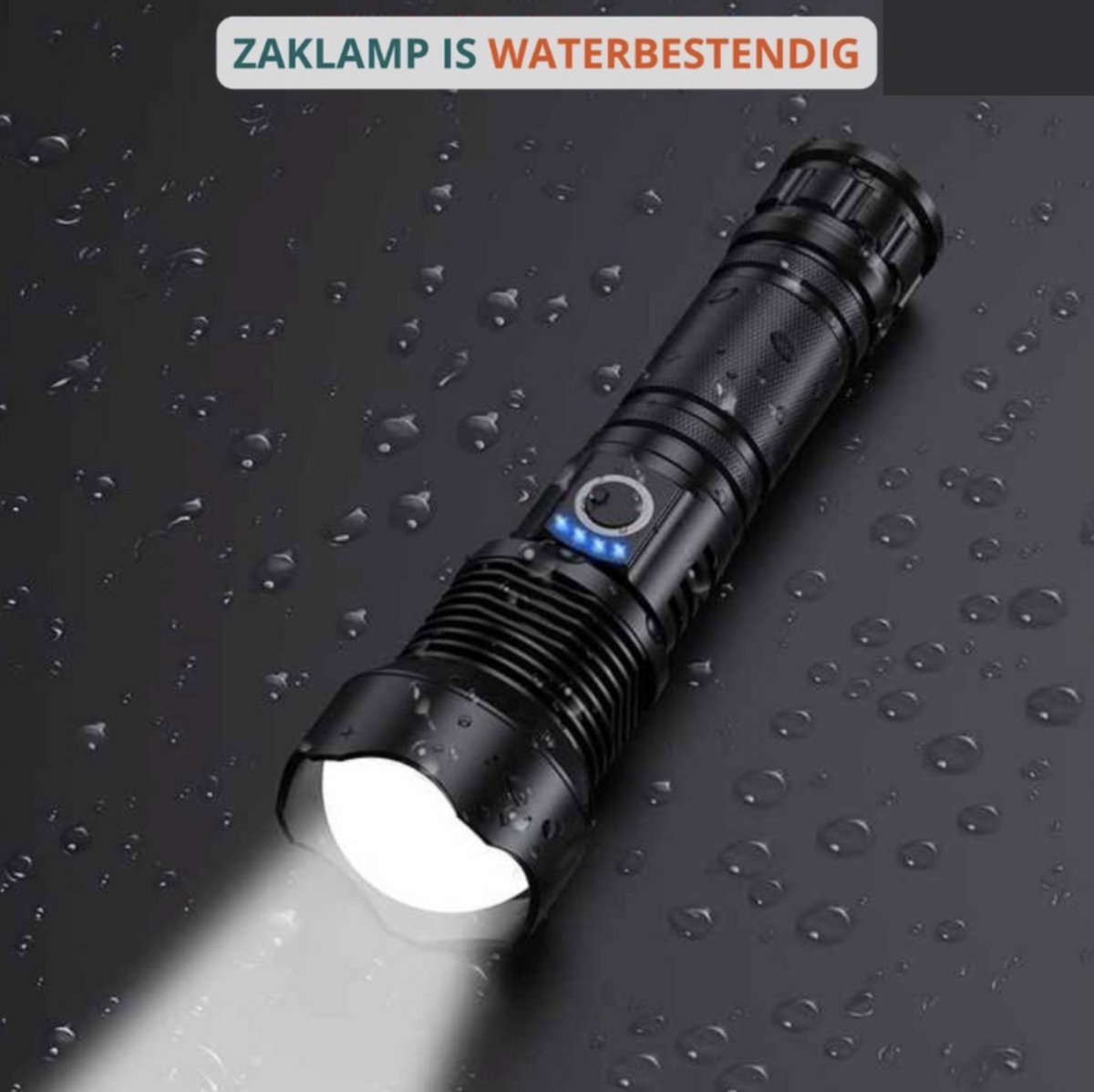 Waterdichte Krachtige LED Zaklamp - Hoge Lumen 10.000 - 5 Modi - Oplaadbaar & Zoombaar - Lange Afstand - Survival & Outdoor - Inclusief batterijen - USB-c oplaadbaar - Noodpakket - Kamperen — cadeau in Sport & Outdoor - foto 2