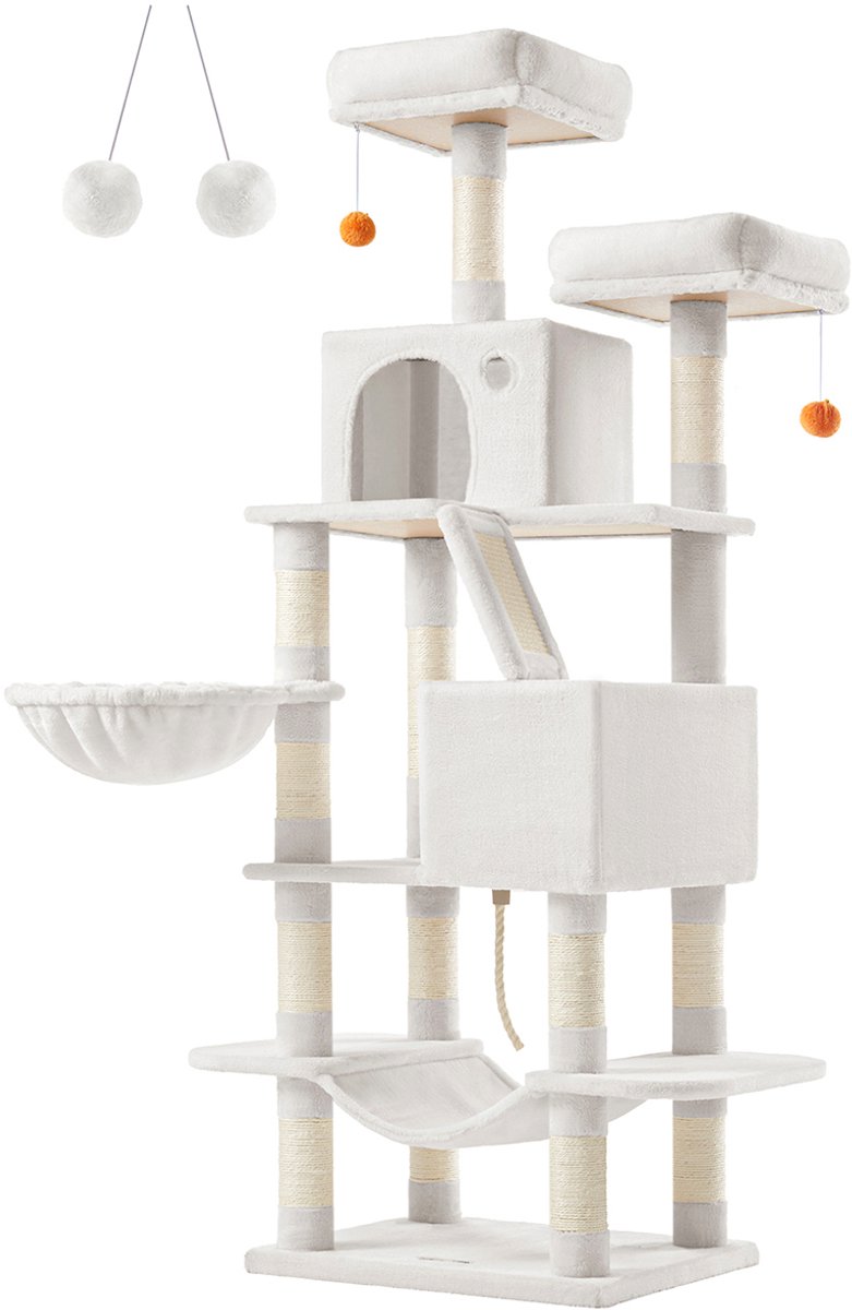 Krabpaal – Groot model – 13 palen – Crèmewit