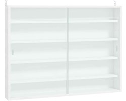 CYRO - Wandvitirine - Vitrinekast - Vitrinekast met glas - Opbergkast - Verstelbare Planken - Max. 2 kg/plank - 80x9,5x60 cm - Wit