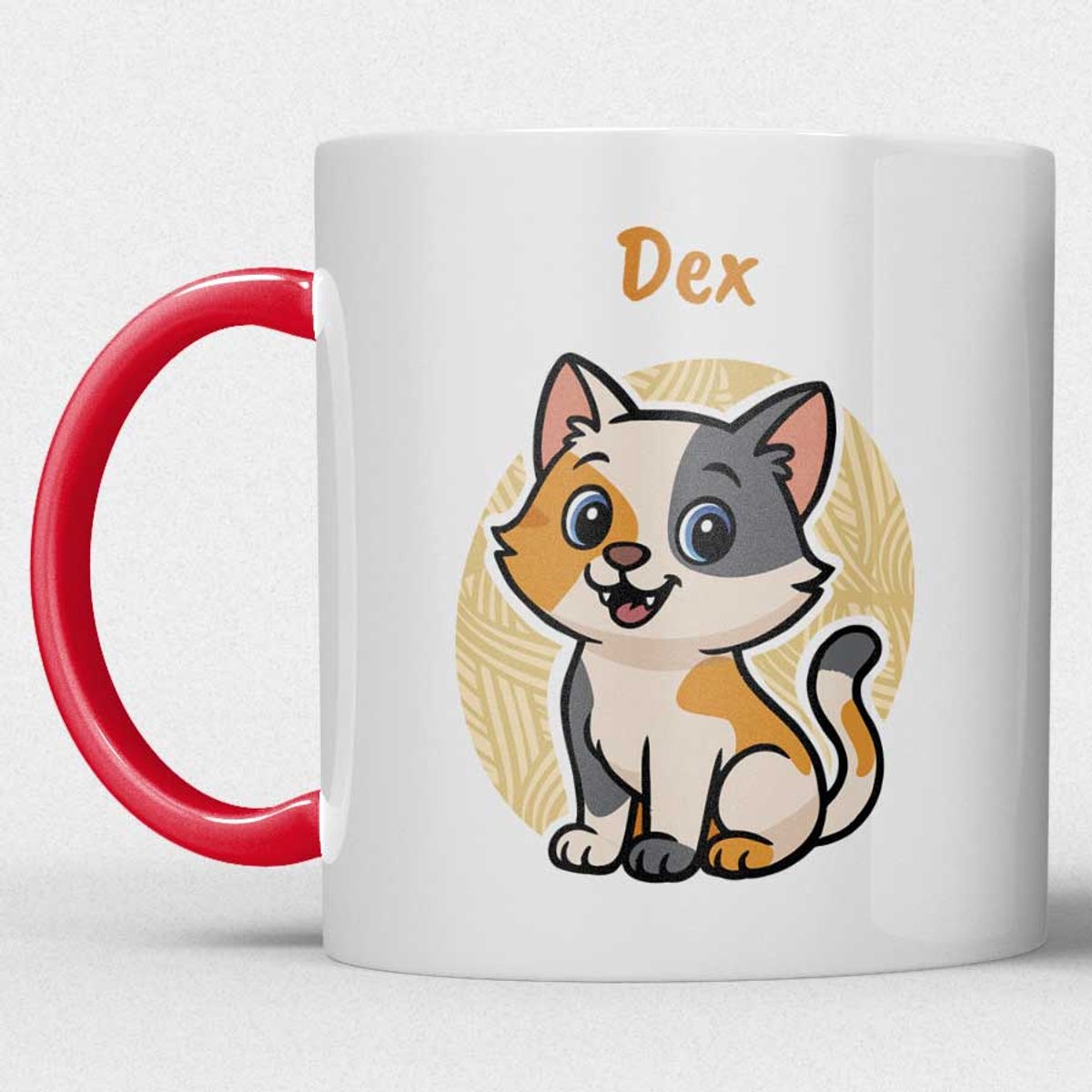 kindermok/kinderbeker | gepersonaliseerd met naam | met lapjes kat | rood | Schattige illustraties