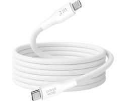 Oplaadsnoer geschikt voor iPhone en iPad met Lightning naar usb C - Snellader kabel - Voor oa 14 13 12 11 x xs xr 8 7 se pro max plus mini - 3 meter - Extra lang - Power delivery - Wit