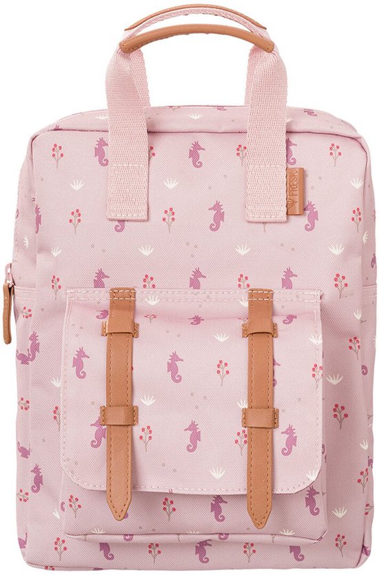 Fresk Kleine Rugzak voor kinderen 2-4 jaar - 4,7 L - Schooltas Kind Meisjes - Verstelbare Schouderbanden - Waterafstotende Rugtas - Roze - Seahorse