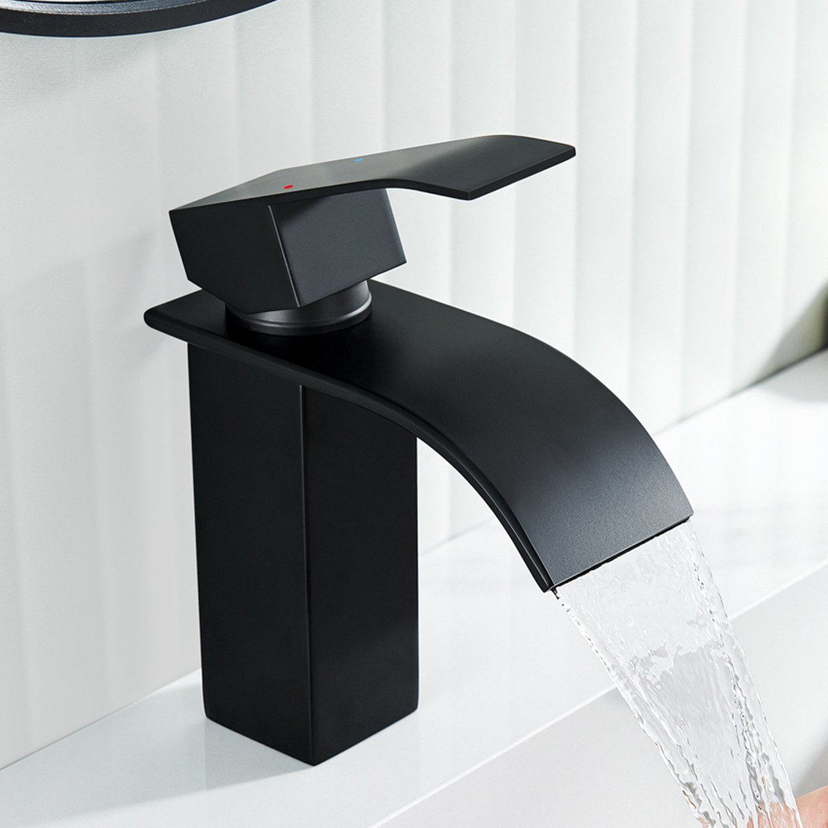 ANYCEE MAX Wastafelkraan - Badkamerkraan - Toiletkraan - Mengkraan - RVS - Zwart - Watervalkraan Badkamer Kraan - Waterbesparend