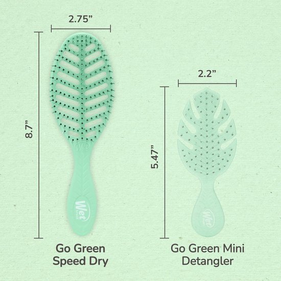 WetBrush Go Green Speed Dry – Green - Sneldrogende Groene Haarborstel – Met Duurzame, Ecovriendelijke Materialen – Vermindert Haarbreuk & Frizz – Geschikt Voor Nat & Droog Haar – Ultra Zachte IntelliFlex® Haren – Voor Elk Haartype – Vegan & Duurzaam
